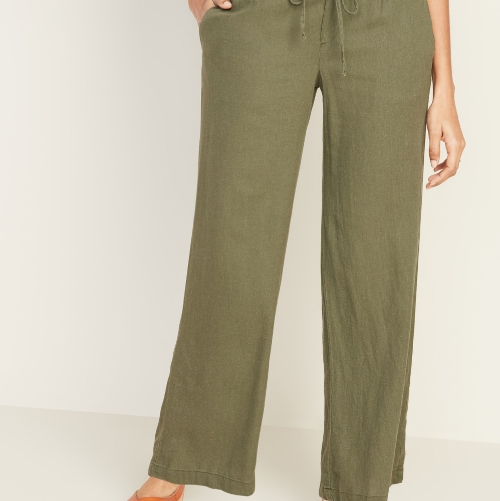Linen blend pull on pants XL